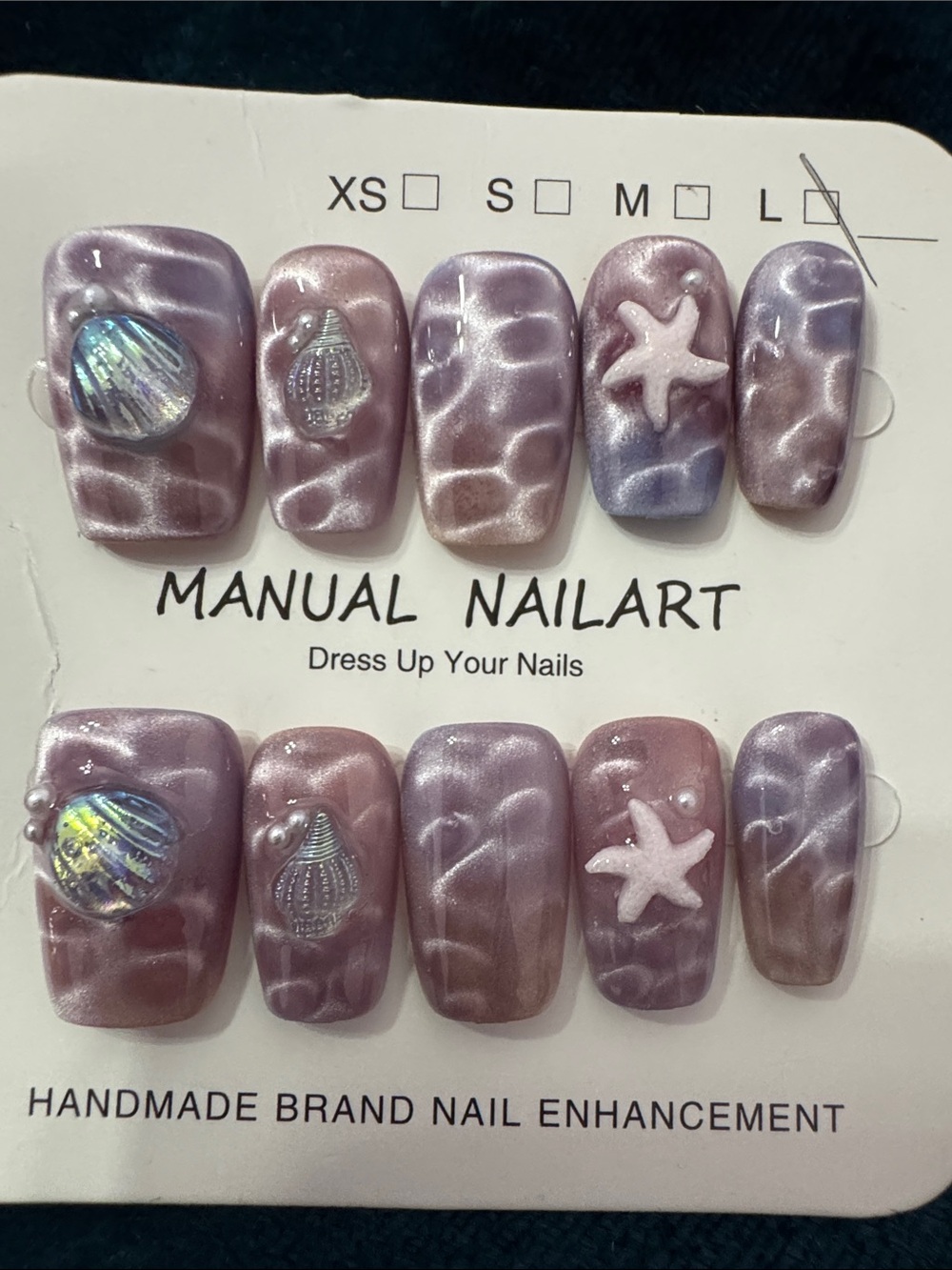 Iridescent Shell Press-On Nails